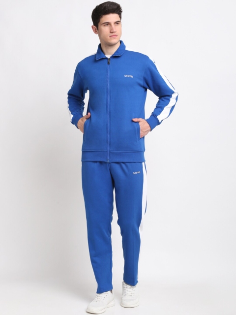 

GRIFFEL Men Blue Solid Cotton Tracksuit