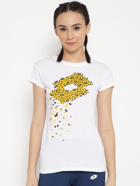 

Lotto Women White Printed Sports T-shirt