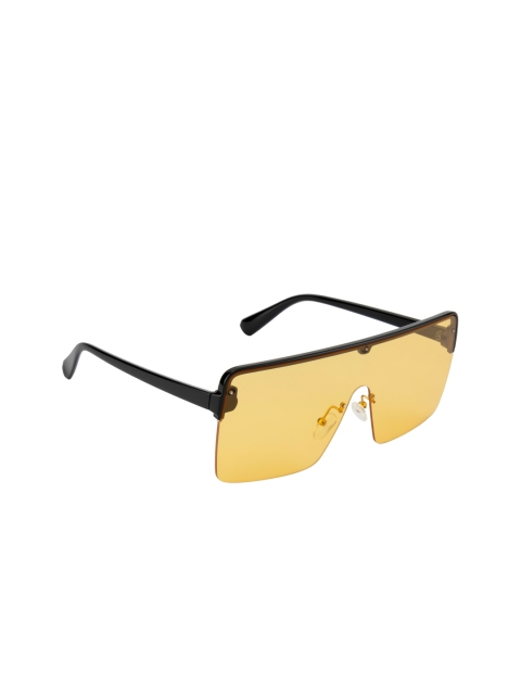 

Ted Smith Unisex Yellow Lens & Black Wayfarer Sunglasses With UV Protected Lens