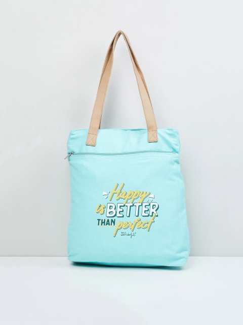 

max Blue Printed Shopper Tote Bag