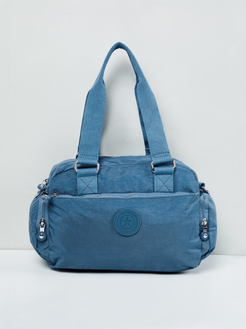 

max Blue Solid PU Structured Shoulder Bag