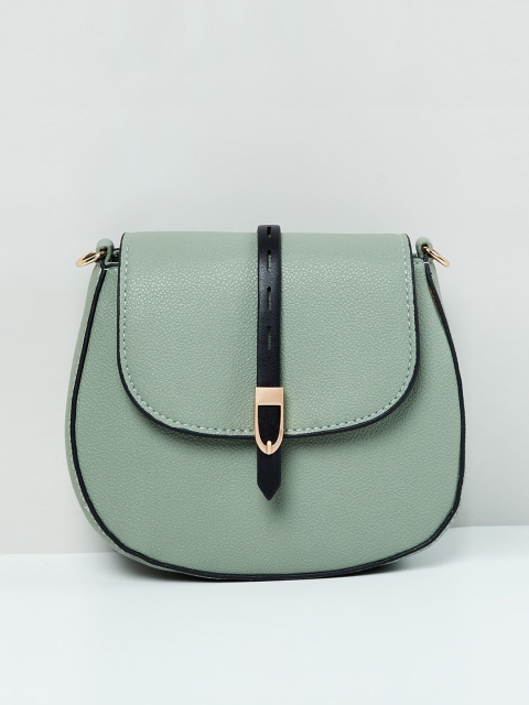 

max Green Textured PU Structured Sling Bag