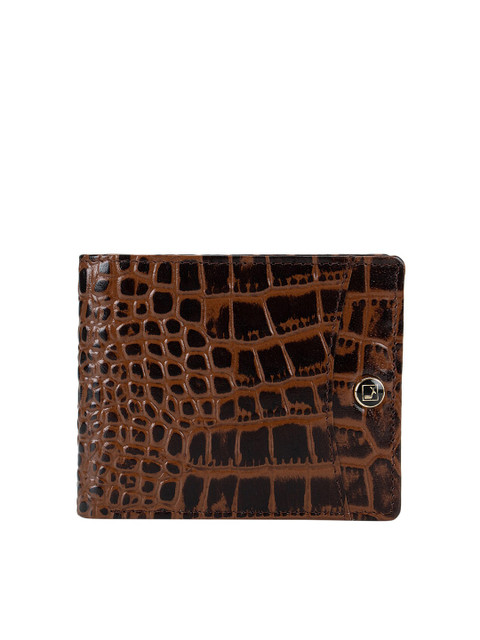 

Da Milano Men Brown Animal Textured Leather Two Fold Wallet