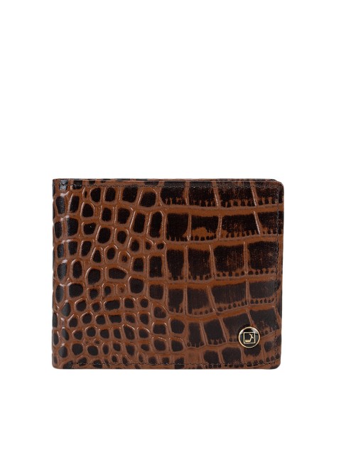 

Da Milano Men Brown Animal Textured Leather Two Fold Wallet