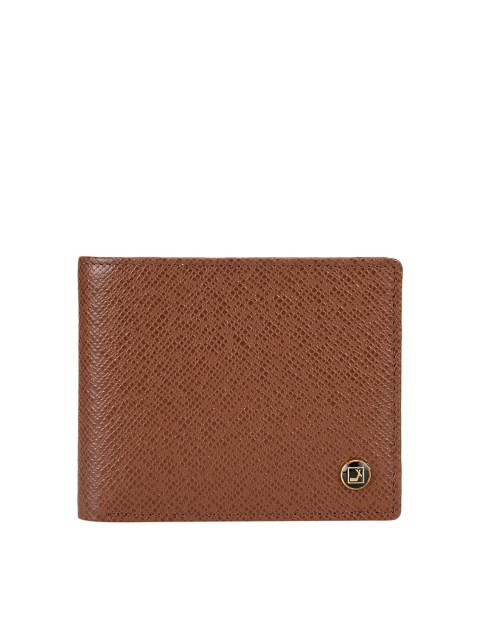 

Da Milano Men Brown Textured Leather Two Fold Wallet