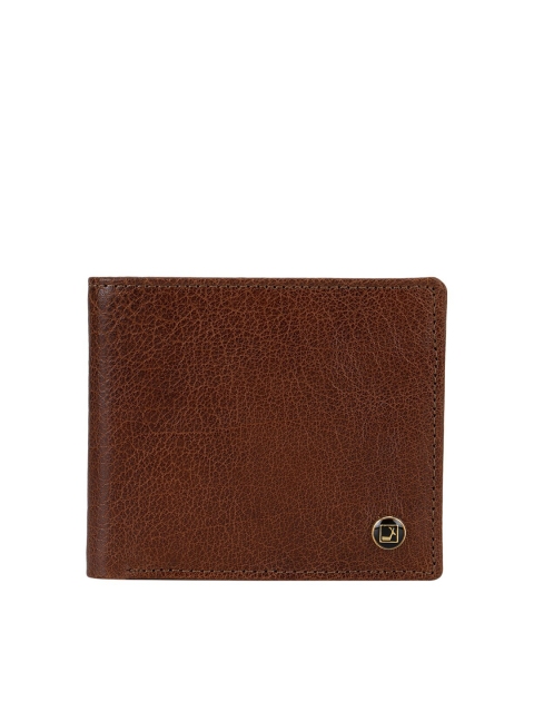 

Da Milano Men Brown Textured Leather Two Fold Wallet