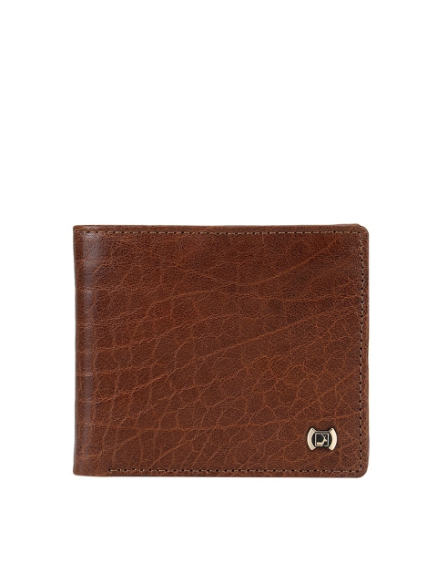 

Da Milano Men Brown Textured Leather Two Fold Wallet