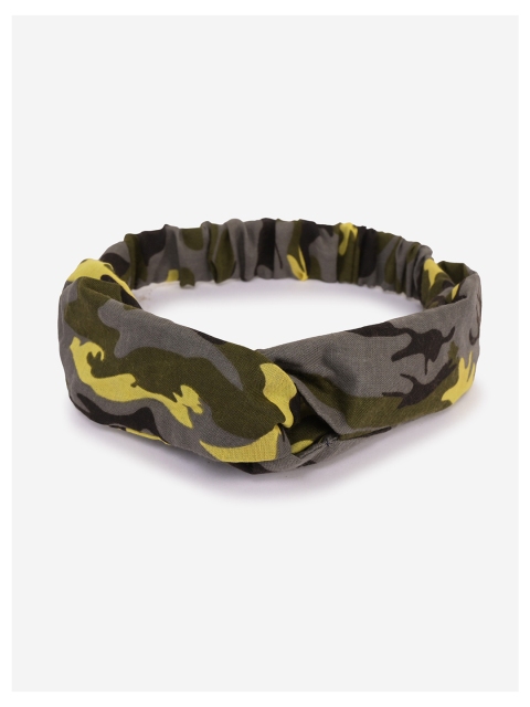 

BuckleUp Women Grey & Olive Green Printed Hairband