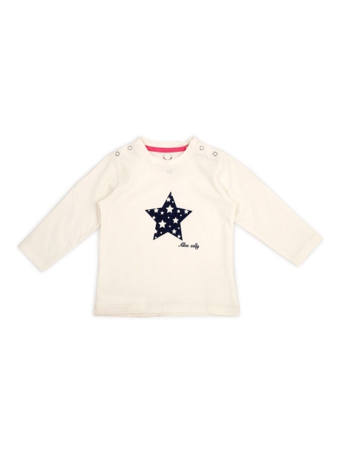 

Allen Solly Junior Girls Cream-Coloured Printed T-shirt