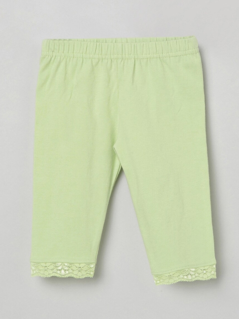 

max Infant Girls Lime Green Solid Ankle-Length Leggings