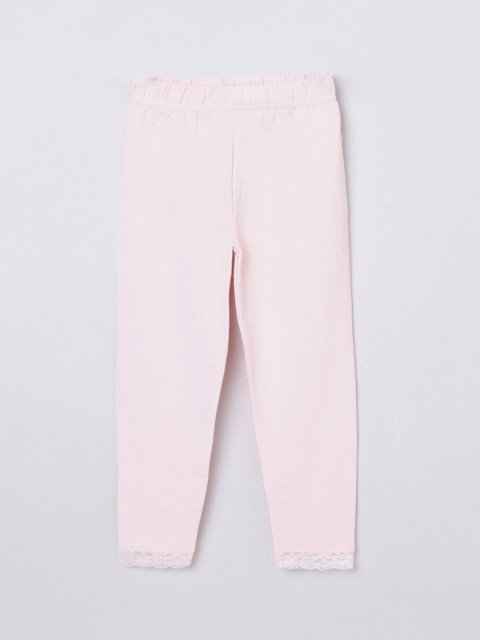 

max Girls Pink Solid Ankle-Length Leggings