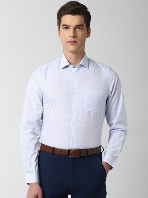 

Peter England Men Blue Slim Fit Striped Formal Shirt