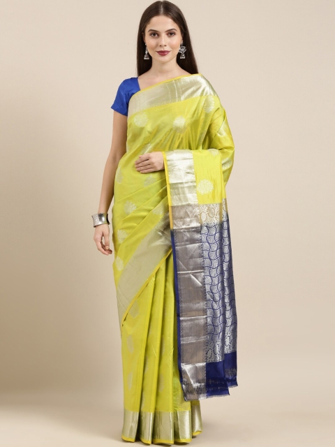 

The Chennai Silks Green & Blue Woven Design Pure Silk Kanjeevaram Saree