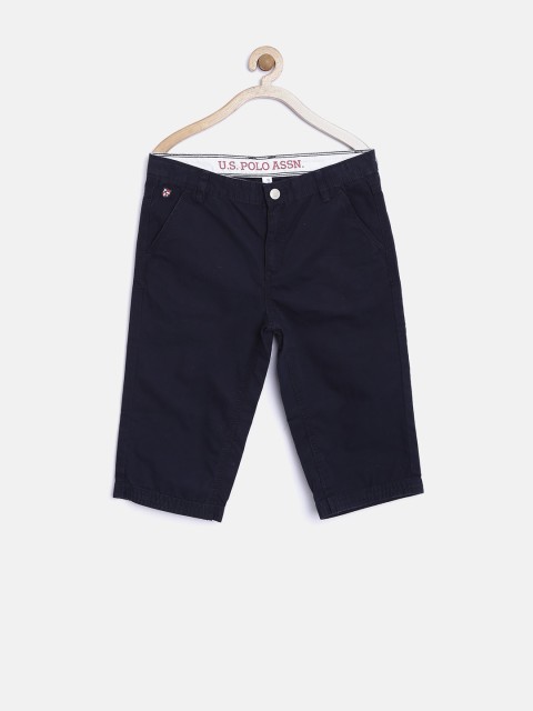 

U.S. Polo Assn. Kids Boys Navy Solid Regular Fit Shorts, Navy blue
