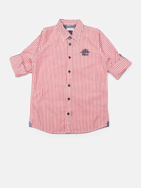 

U.S. Polo Assn. Kids Boys Red Striped Casual Shirt