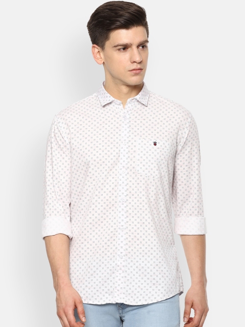 

Louis Philippe Jeans Men White Slim Fit Micro Ditsy Printed Pure Cotton Casual Shirt