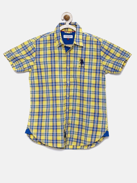 

U.S. Polo Assn. Kids Boys Yellow & Blue Checked Casual Shirt