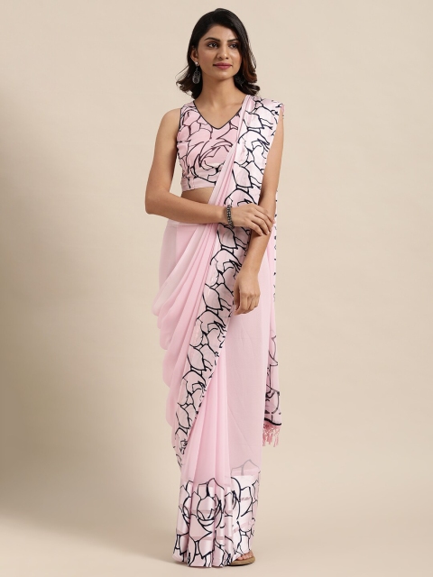 

Kalista Pink & Black Printed Saree