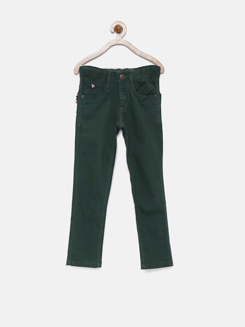 

U.S. Polo Assn. Kids Boys Green Slim Fit Stretchable Jeans
