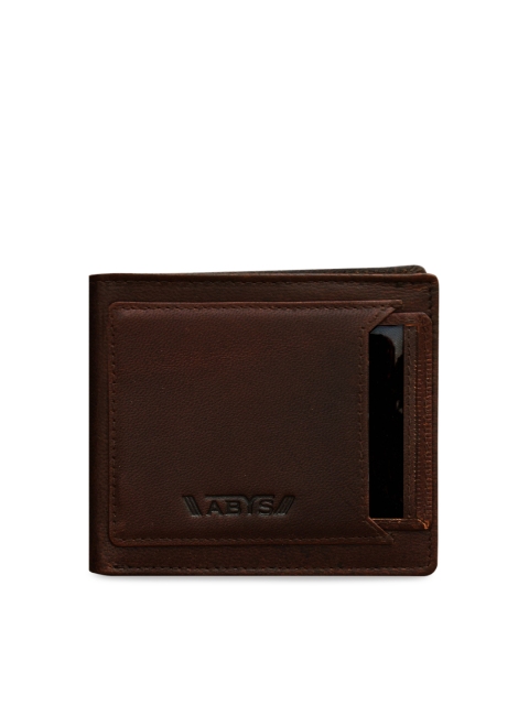 

ABYS Mens Brown Leather Wallet and Rakhi Gift Set