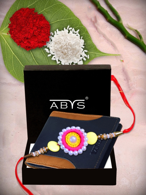 

ABYS Blue Leather Wallet & Wrist Bands Gift Set