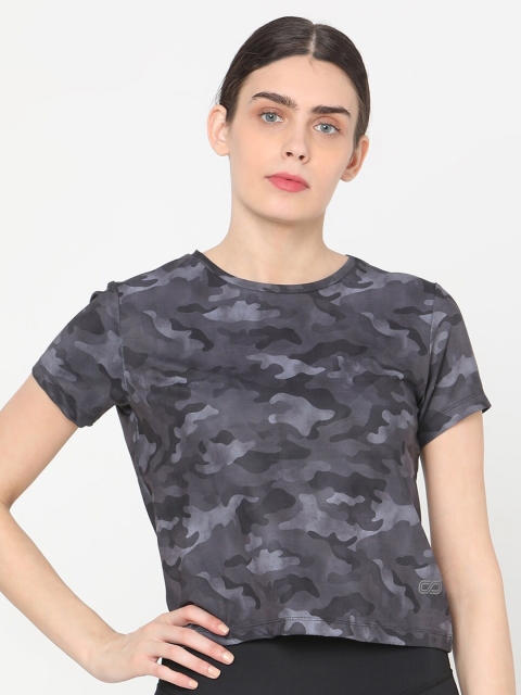 

Silvertraq Women Multicoloured Camouflage Printed Yoga T-shirt, Multi
