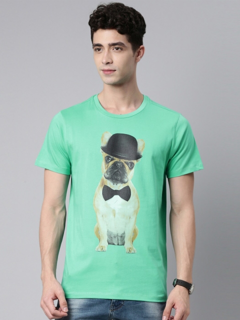 

QUANCIOUS Men Green Printed Sustainable T-shirt