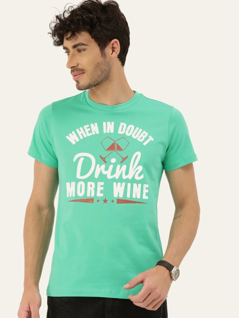 

QUANCIOUS Men Green Graphic Printed Organic Cotton Sustainable T-shirt