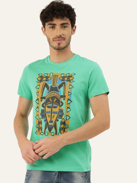 

QUANCIOUS Men Green Printed Sustainable T-shirt