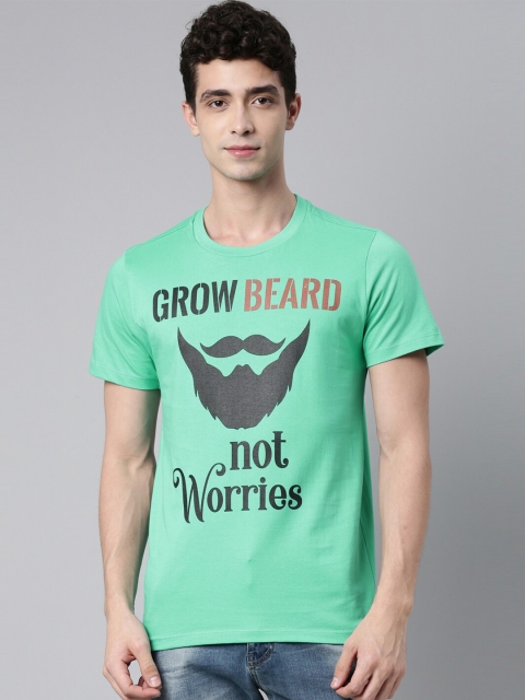 

QUANCIOUS Men Green Graphic Printed Organic Cotton Sustainable T-shirt