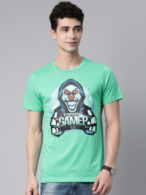 

QUANCIOUS Men Green Graphic Printed Organic Cotton Sustainable T-shirt