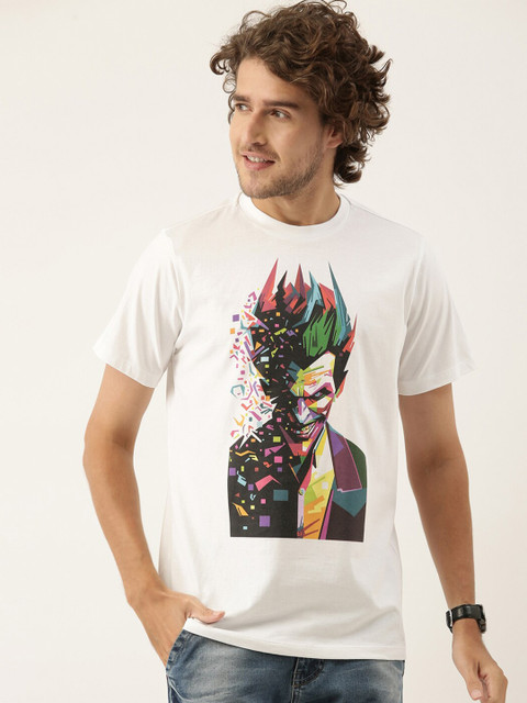 

QUANCIOUS Men White Printed Sustainable T-shirt