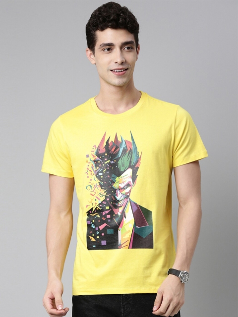 

QUANCIOUS Men Yellow Printed Sustainable T-shirt