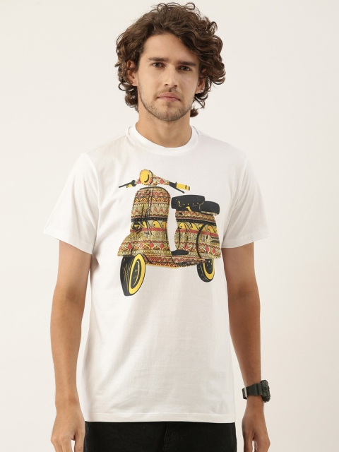 

QUANCIOUS Men White Graphic Printed Organic Cotton Sustainable T-shirt
