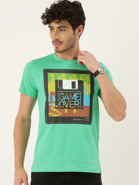

QUANCIOUS Men Green Printed Sustainable T-shirt