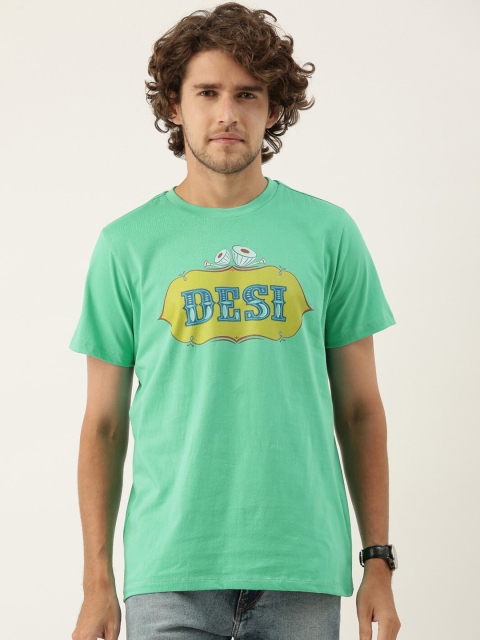 

QUANCIOUS Men Organic Cotton Green Graphic Printed Sustainable T-shirt