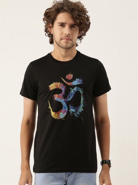 

QUANCIOUS Men Black Typography Printed Organic Cotton Sustainable T-shirt
