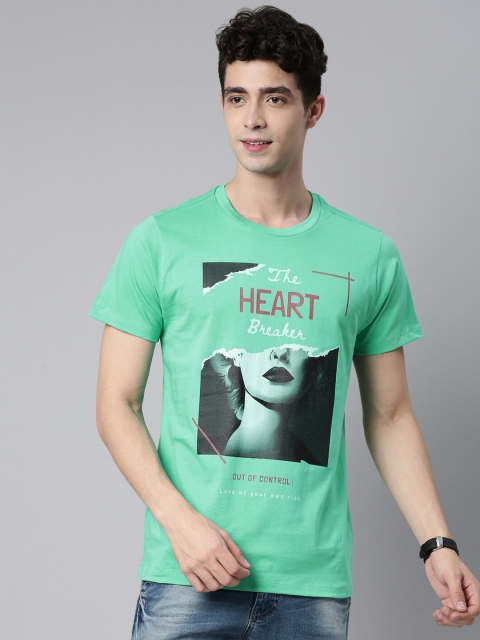 QUANCIOUS Men Green Printed Sustainable T-shirt