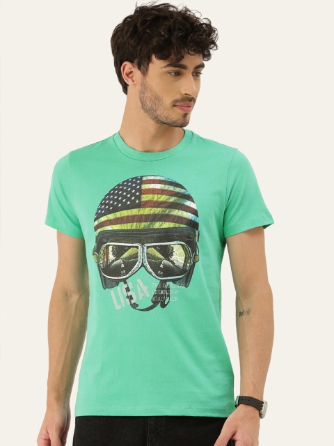

QUANCIOUS Men Green Printed Organic Cotton Sustainable T-shirt