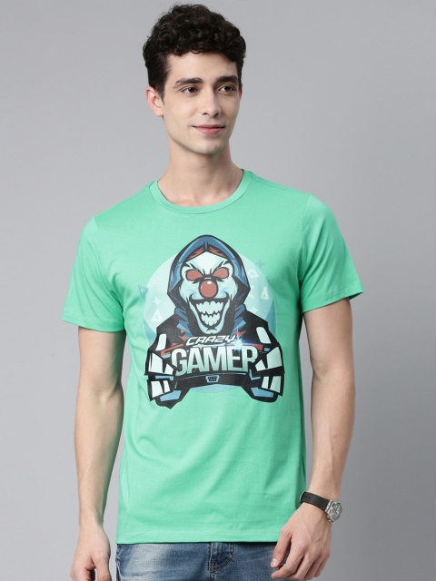 

QUANCIOUS Men Green Graphic Printed Organic Cotton Sustainable T-shirt