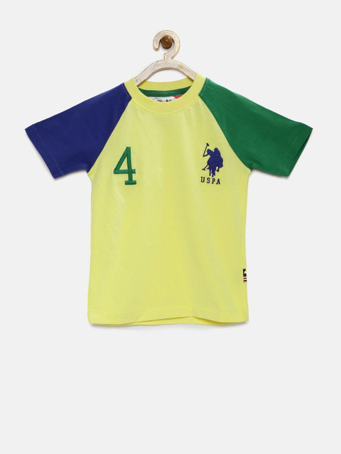 

U.S. Polo Assn. Kids Boys Yellow Colourblocked T-Shirt