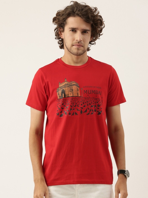 

QUANCIOUS Men Red Printed Sustainable T-shirt