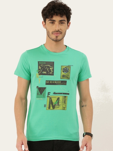 

QUANCIOUS Men Green Graphic Printed Organic Cotton Sustainable T-shirt