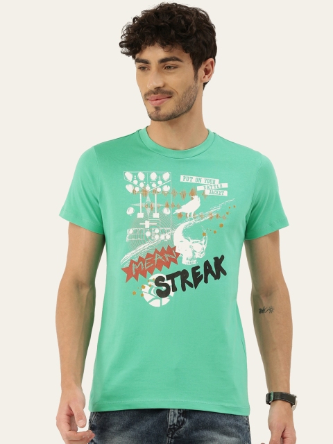 

QUANCIOUS Men Green & White Typography Printed Organic Cotton Sustainable T-shirt