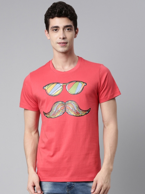 

QUANCIOUS Men Coral Pink Graphic Printed Organic Cotton Sustainable T-shirt