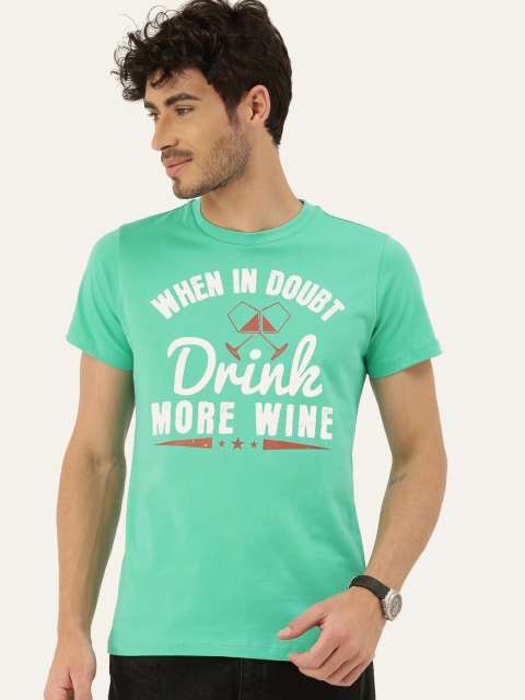 

QUANCIOUS Men Green Organic Cotton Graphic Typography Printed Sustainable T-shirt