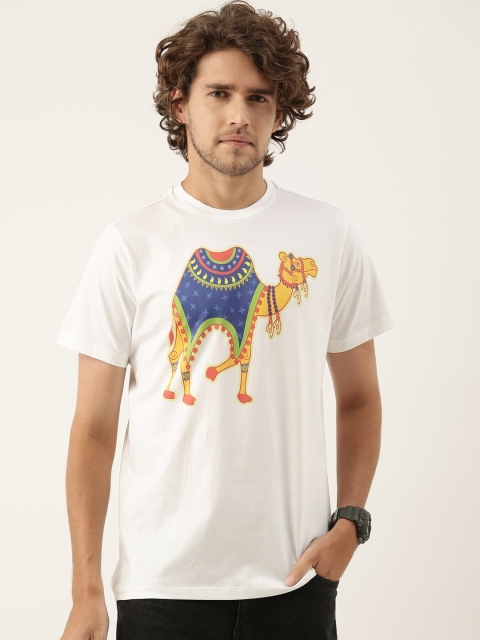 

QUANCIOUS Men White Organic Cotton Graphic Printed Sustainable T-shirt