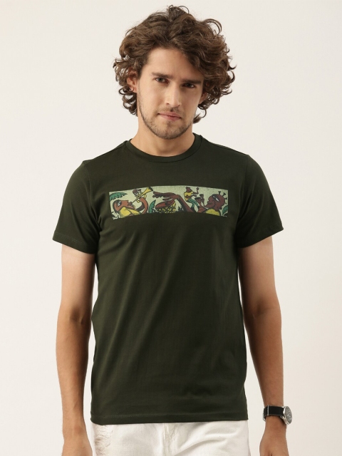 

QUANCIOUS Men Green Printed Sustainable T-shirt
