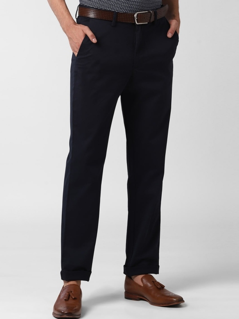 

Peter England Men Navy Blue Trousers
