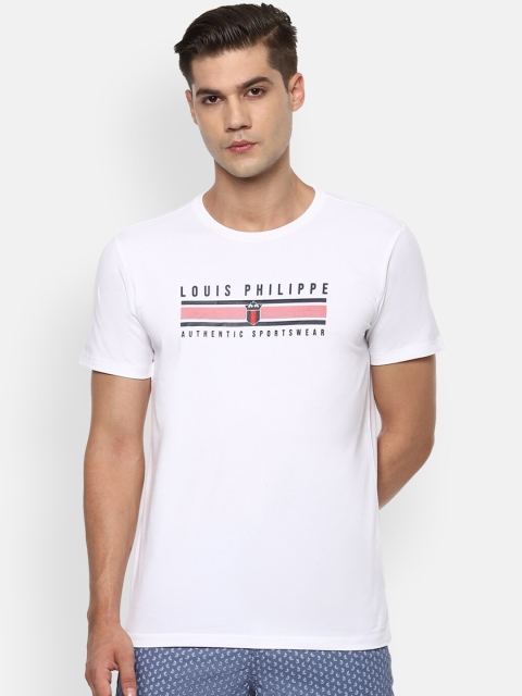 

Louis Philippe Sport Men White Typography Printed Slim Fit T-shirt
